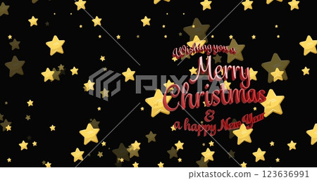Image of christmas greetings text and christmas decoration 123636991