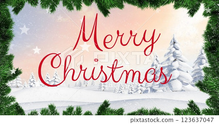 Image of christmas greetings over decoration with circular happy christmas happy christmas text over 123637047