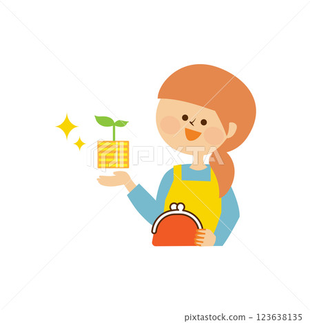 Coin, points, housewife image illustration material that raises money Coin, points, housewife image illustration material that raises money 123638135