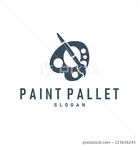 logo design paint palette board illustration concept design minimalist simple product brand template logo design paint palette board illustration concept design minimalist simple product brand template 123638245
