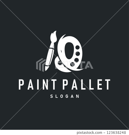 logo design paint palette board illustration concept design minimalist simple product brand template 123638248