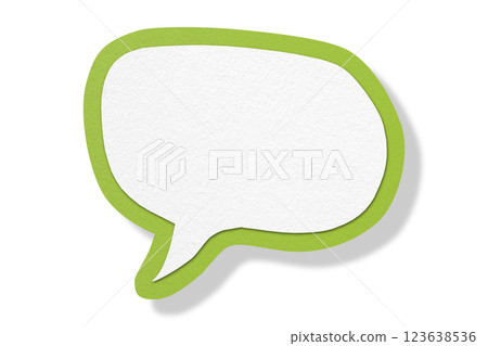 Green paper speech bubbles separate on transparent background Green paper speech bubbles separate on transparent background 123638536