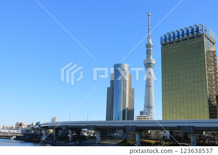 See the Sky Tree from the Sumida River 123638537