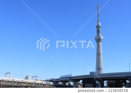 See the Sky Tree from the Sumida River See the Sky Tree from the Sumida River 123638538