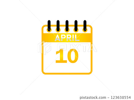 April 10 Calendar Icon 123638554