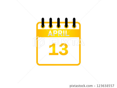 April 13 Calendar Icon 123638557