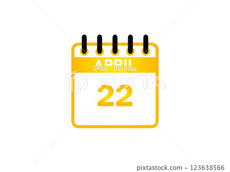 April 22 Calendar Icon April 22 Calendar Icon 123638566