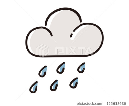 Rain clouds / vector hand-drawn line illustration Rain clouds / vector hand-drawn line illustration 123638686