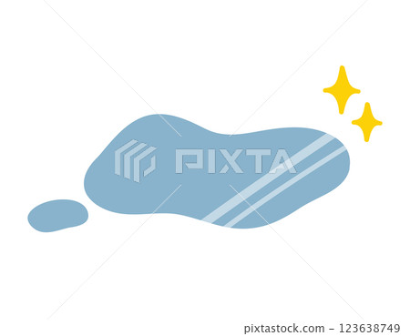 Puddle / Rainy season / Vector hand-drawn illustration Puddle / Rainy season / Vector hand-drawn illustration 123638749