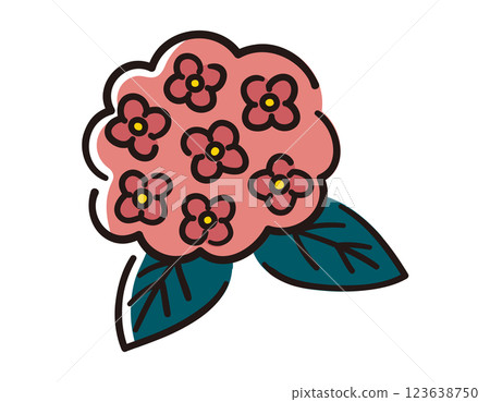 Hydrangea / rainy season / vector hand-drawn line drawing illustration Hydrangea / rainy season / vector hand-drawn line drawing illustration 123638750