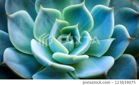 High-Resolution Macro Texture of a Succulent Plant, Plump Fleshy Leaves with Water-Storing Cells in Soft Blue-Green Hue High-Resolution Macro Texture of a Succulent Plant, Plump Fleshy Leaves with Water-Storing Cells in Soft Blue-Green Hue 123639075