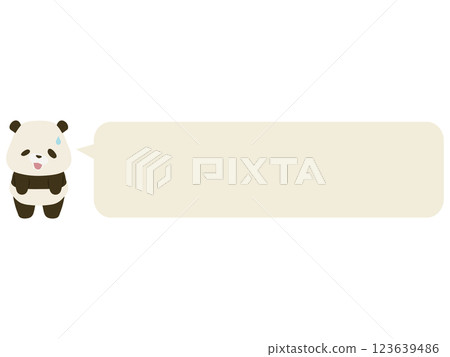 熊貓笑了。帶有對話泡泡 熊貓笑了。帶有對話泡泡 123639486