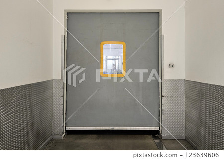 Close up Entrance of Freight Elevator Background. Close up Entrance of Freight Elevator Background. 123639606
