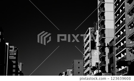 Monochrome urban landscape 123639608