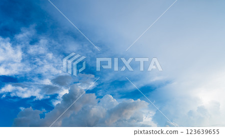 Cumulonimbus clouds appearing at dusk on a midsummer evening 123639655
