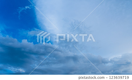 仲夏黃昏時分出現的積雨雲 123639719