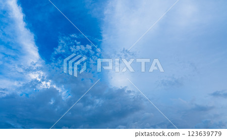 Cumulonimbus clouds appearing at dusk on a midsummer evening 123639779