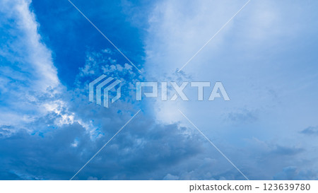 Cumulonimbus clouds appearing at dusk on a midsummer evening 123639780