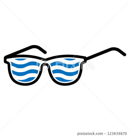 Beach sunglasses icon logo design template isolated illustration 123639870