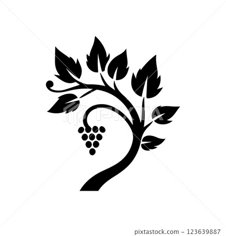 Vine icon logo design template isolated illustration 123639887