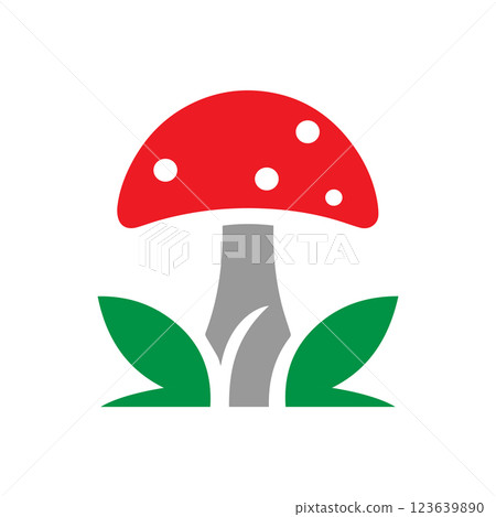 Mushroom icon logo design template isolated illustration 123639890