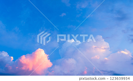 Cumulonimbus clouds appearing at dusk on a midsummer evening 123639934