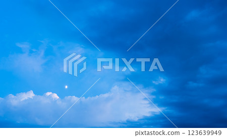 Cumulonimbus clouds appearing at dusk on a midsummer evening 123639949