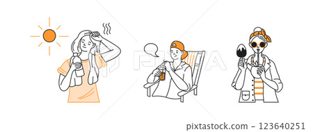 People enjoying summer refreshments 123640251