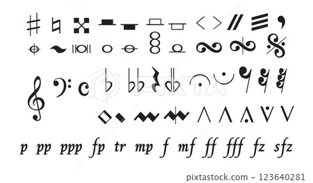 Collection of Various Musical Notation Symbols Collection of Various Musical Notation Symbols 123640281