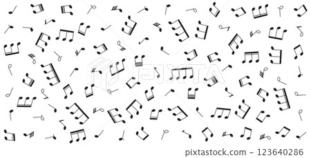 Seamless Pattern of Musical Notes on White Background Seamless Pattern of Musical Notes on White Background 123640286