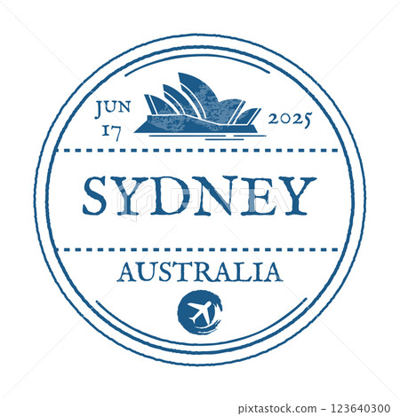 Sydney Australia Travel Passport Stamp Design Sydney Australia Travel Passport Stamp Design 123640300