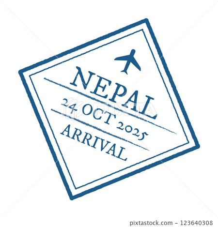 Nepal Arrival Stamp Illustration October 2025 Nepal Arrival Stamp Illustration October 2025 123640308