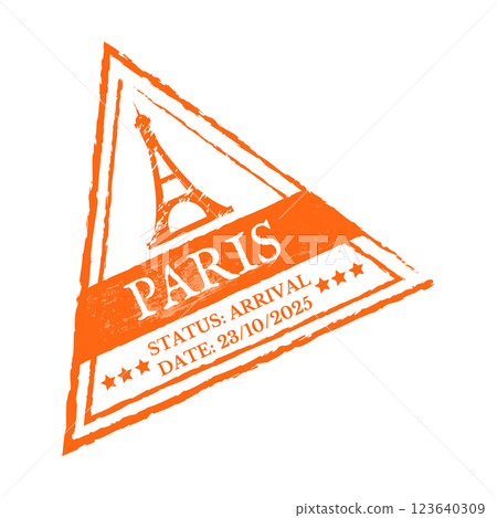 Vintage Paris Arrival Graphic with Date and Status Vintage Paris Arrival Graphic with Date and Status 123640309