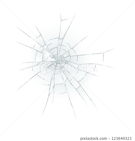 Realistic depiction of shattered glass with cracks Realistic depiction of shattered glass with cracks 123640321