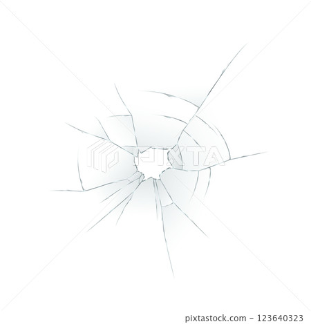 Glass Shatter Pattern on Transparent Surface 123640323