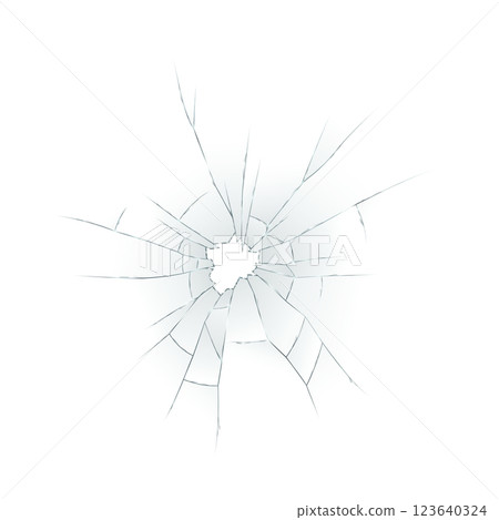 Shattered Glass with Radial Crack Pattern 123640324