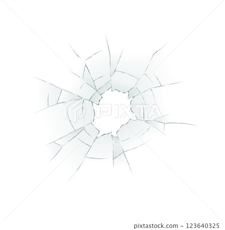 Cracked Surface with Radial Fracture Lines 123640325