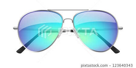 Stylish Aviator Sunglasses with Reflective Lenses Stylish Aviator Sunglasses with Reflective Lenses 123640343