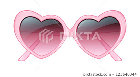 Stylish Heart Shaped Pink Sunglasses Illustration Stylish Heart Shaped Pink Sunglasses Illustration 123640344