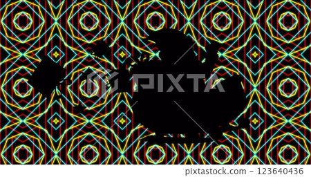 Image of santa in sleigh at christmas over shapes Image of santa in sleigh at christmas over shapes 123640436