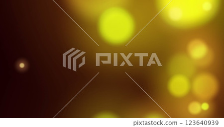 Image of green tree branches over yellow spots of light against dark background 123640939
