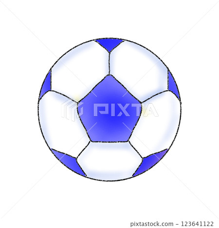 藍色彩色足球插畫素材 123641122