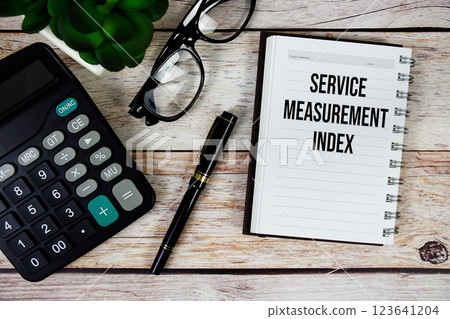 Service Measurement Index (SMI) text on notepad, Business and Financial concept background Service Measurement Index (SMI) text on notepad, Business and Financial concept background 123641204