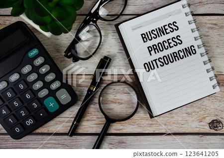 Business Process Outsourcing (BPO) text on notepad, Business and Financial concept background 123641205