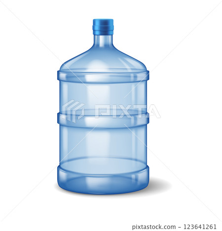 Large Transparent Blue Water Bottle Illustration 123641261