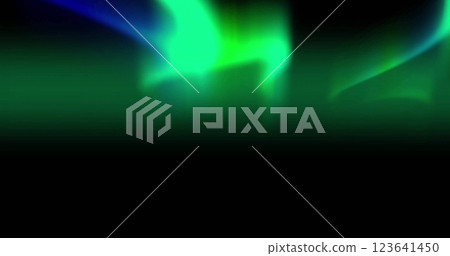 Image of aurora borealis in christmas winter scenery background 123641450