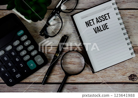 Net Asset Value (NAV) text on notepad, Business and Financial concept background Net Asset Value (NAV) text on notepad, Business and Financial concept background 123641988