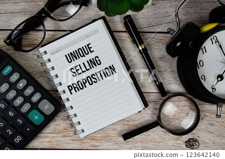 Unique Selling Proposition (USP) text on notepad, Business and Financial concept background Unique Selling Proposition (USP) text on notepad, Business and Financial concept background 123642140