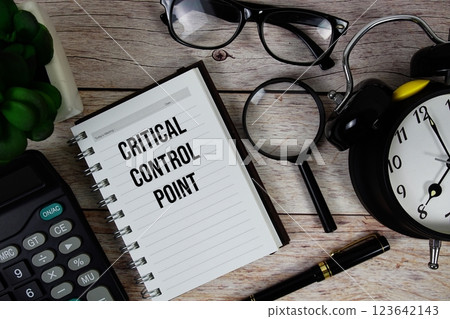 Critical Control Point (CCP) text on notepad, Business and Financial concept background 123642143