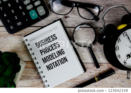 Business Process Modeling Notation (BPMN) text on notepad, Business and Financial concept background Business Process Modeling Notation (BPMN) text on notepad, Business and Financial concept background 123642149